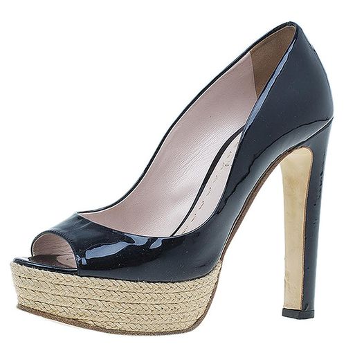 Miu Miu Black Patent Open Toe Pumps Size 36 - Miu Miu - Modalova