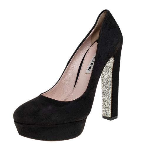 Suede Platform Pumps Size 38.5 - Miu Miu - Modalova