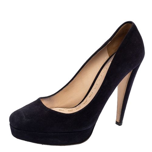 Miu Miu Black Suede Platform Pumps Size 39.5 - Miu Miu - Modalova