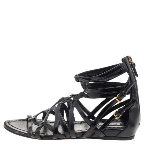 Patent Leather Gladiator Flats Size 38 - Miu Miu - Modalova