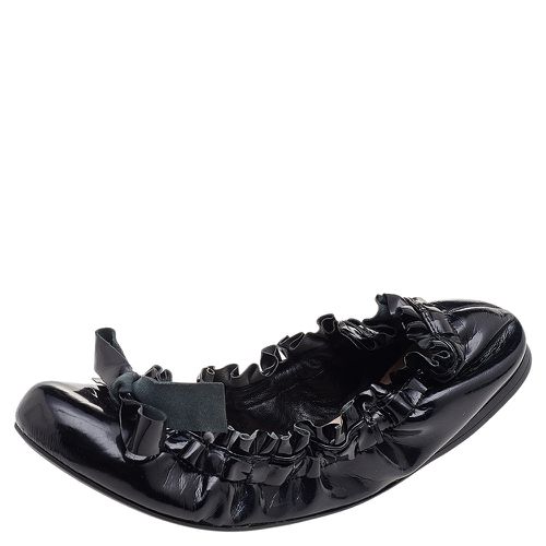 Miu Miu Black Patent Leather Scrunch Bow Ballet Flats Size 35.5 - Miu Miu - Modalova