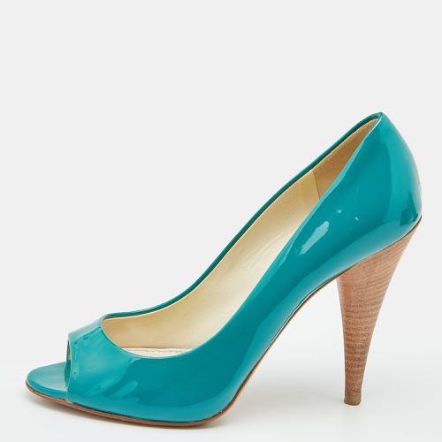 Miu Miu Green Patent Leather Peep Toe Pumps Size 37.5 - Miu Miu - Modalova