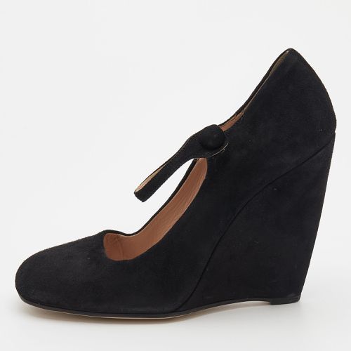 Suede Square Toe Mary Jane Wedge Pumps Size 38 - Miu Miu - Modalova