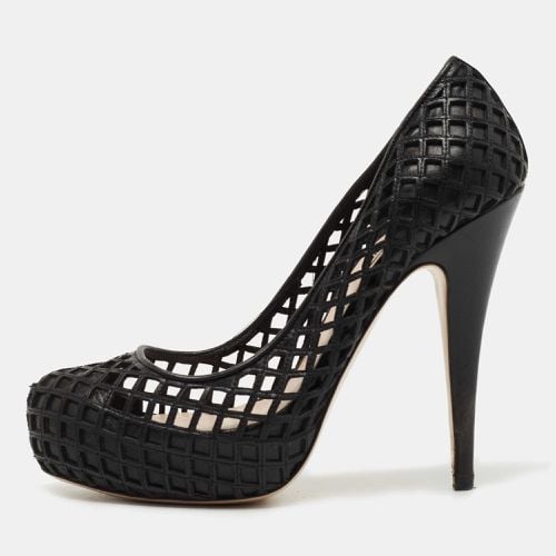 Miu Miu Black Woven Leather Platform Pumps Size 35 - Miu Miu - Modalova