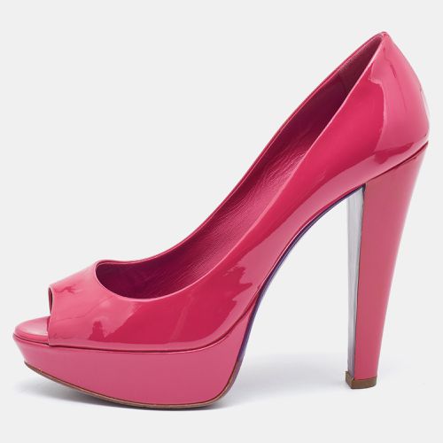 Miu Miu Pink Patent Leather Peep Toe Platform Pumps Size 39.5 - Miu Miu - Modalova