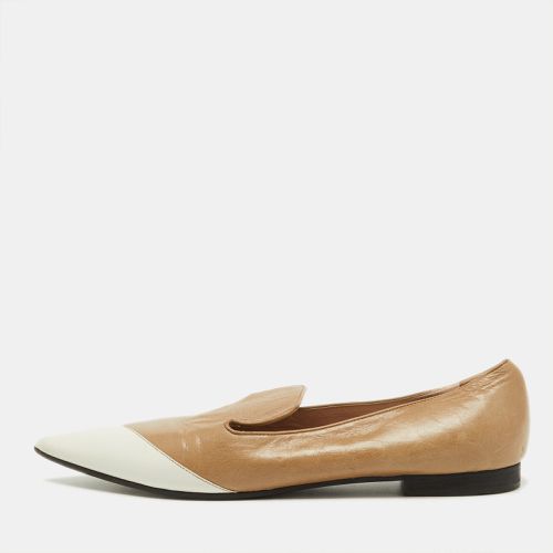 Miu Miu Beige/White Leather Pointed Toe Smoking Slipper Size 42 - Miu Miu - Modalova