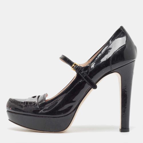 Miu Miu Black Patent Leather Platform Mary Jane Loafer Pumps Size 40 - Miu Miu - Modalova