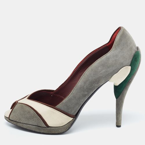 Miu Miu Multicolor Suede Peep Toe Pumps Size 40.5 - Miu Miu - Modalova