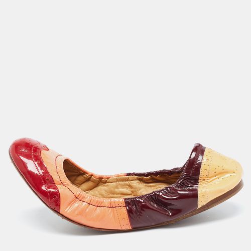 Miu Miu Multicolor Brogue Patent Leather Scrunch Ballet Flats Size 40 - Miu Miu - Modalova