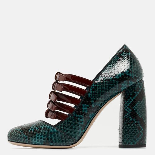 Miu Miu Green Python And Patent Mary Jane Pumps Size 37.5 - Miu Miu - Modalova