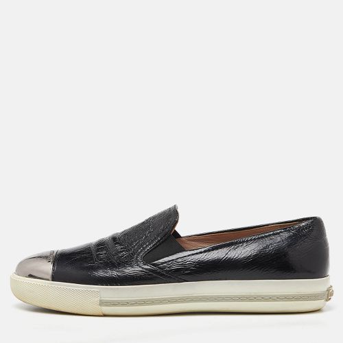 Miu Miu Black Patent Leather Slip On Sneakers Size 41 - Miu Miu - Modalova