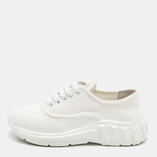 Miu Miu White Canvas and Rubber Low Top Sneakers Size 37 - Miu Miu - Modalova