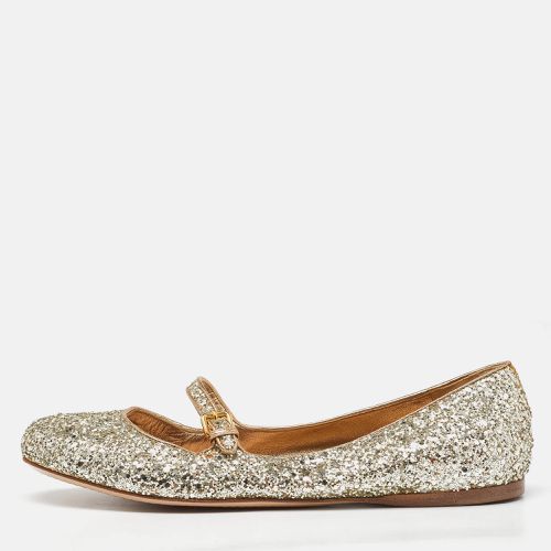 Miu Miu Gold Glitter Ballet Flats Size 39.5 - Miu Miu - Modalova