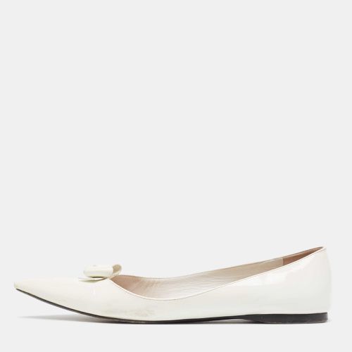 Miu Miu White Patent Leather Ballet Flats Size 38.5 - Miu Miu - Modalova