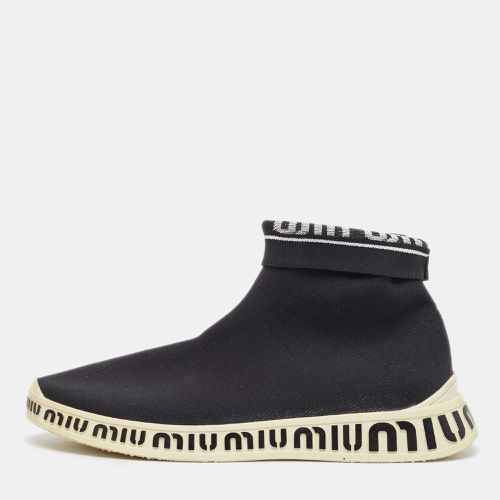 Miu Miu Black Knit Fabric Sock High Top Sneakers Size 39 - Miu Miu - Modalova