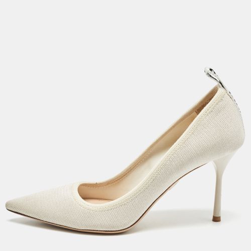 Cream Knit Fabric Pointed Toe Pumps Size 35.5 - Miu Miu - Modalova