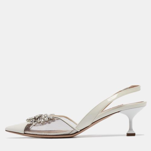 Transparent Patent Leather and PVC Crystal Embellished Pumps Size 39.5 - Miu Miu - Modalova