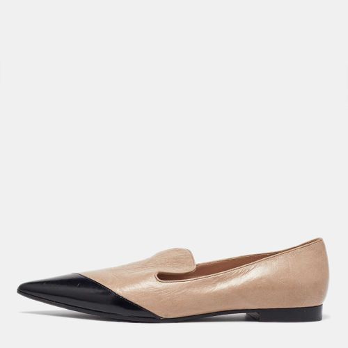 Miu Miu Beige/Black Leather Pointed Toe Ballet Flats Size 37.5 - Miu Miu - Modalova