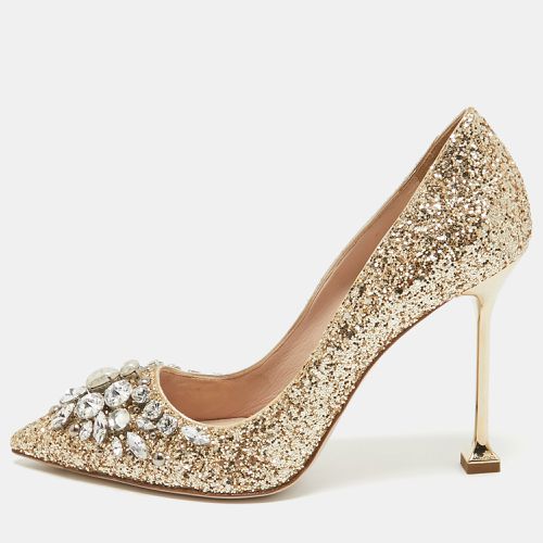 Glitter Crystal Embellished Pointed Toe Pumps Size 38 - Miu Miu - Modalova