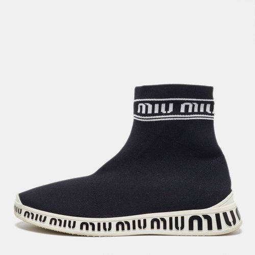 Miu Miu Black Knit Fabric Sock High Top Sneakers Size 36.5 - Miu Miu - Modalova