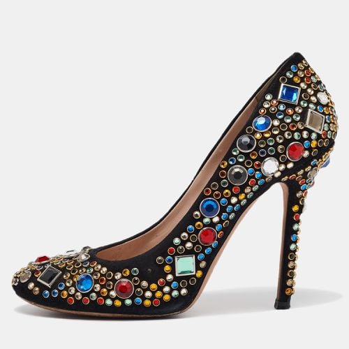 Suede Crystals Embellished Pumps Size 38.5 - Miu Miu - Modalova