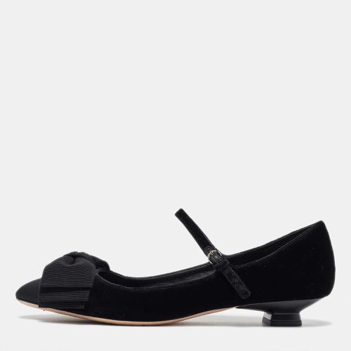 Miu Miu Black Velvet and Fabric Bow Mary Jane Ballet Flats Size 40 - Miu Miu - Modalova