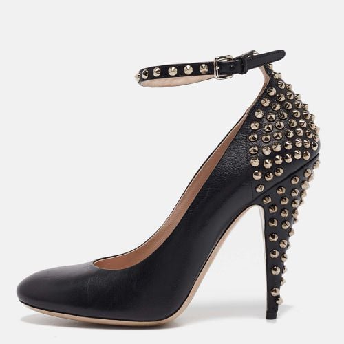 Miu Miu Black Leather Studded Ankle Strap Pumps Size 40 - Miu Miu - Modalova