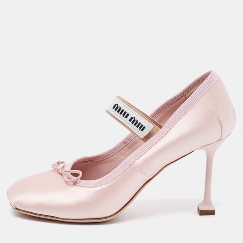 Satin Logo Band Ballerina Pumps Size 37 - Miu Miu - Modalova