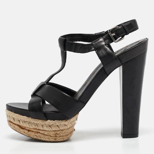 Leather Platform Ankle Strap Sandals Size 38.5 - Miu Miu - Modalova