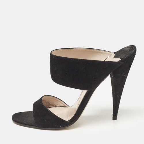 Miu Miu Black Suede Banded Sandals Size 38.5 - Miu Miu - Modalova