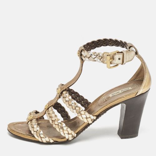 MIU MIU アンクルストラッフケシサンタル 5X708DF0551L2 F0076 MIU MIU Sandals Shoes 41 Pumps Peep Floral Slingback Cut-Out
