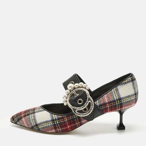 Miu Miu Multicolor Fabric and Leather Embellished Mary Jane Pumps Size 39 - Miu Miu - Modalova