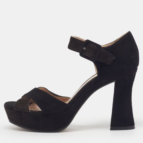 Size 37 Suede Platform Ankle Strap Sandals - Miu Miu - Modalova