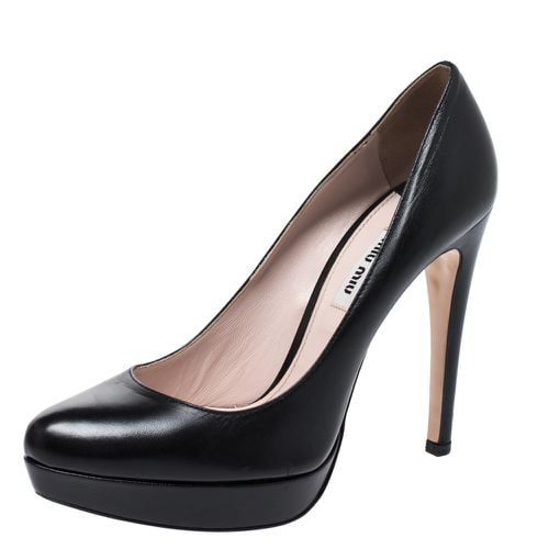 Leather Platform Pumps Size 38 - Miu Miu - Modalova