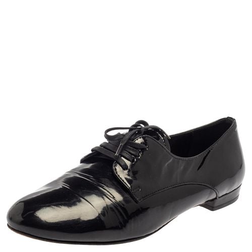 Miu Miu Black Patent Leather Flat Lace Up Derby Size 35.5 - Miu Miu - Modalova