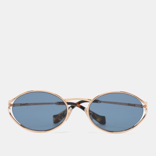 Miu Miu Rose Gold/Blue SMU52Y Oval Sunglasses - Miu Miu - Modalova