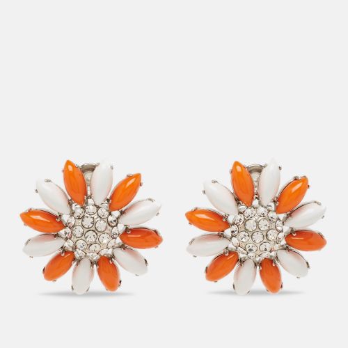 Miu Miu Composite Crystals Silver Tone Earrings - Miu Miu - Modalova