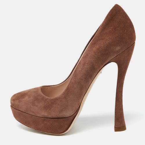 Miu Miu Brown Suede Platform Pumps Size 35 - Miu Miu - Modalova