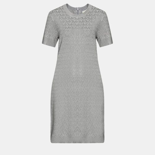 Michael Kors Grey Metallic Knit Short Dress S - Michael Kors - Modalova