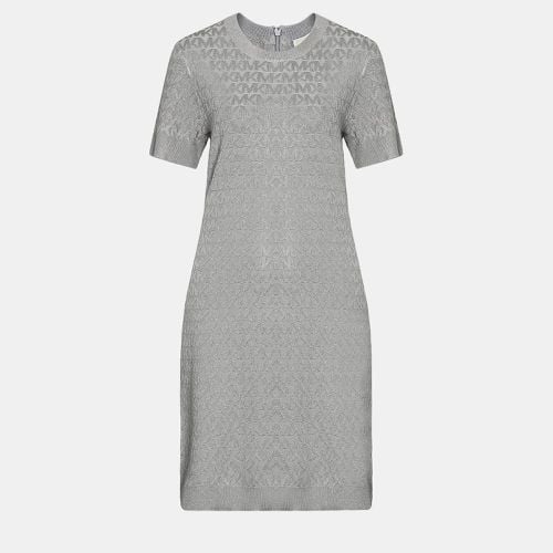 Michael Kors Grey Metallic Knit Short Dress M - Michael Kors - Modalova