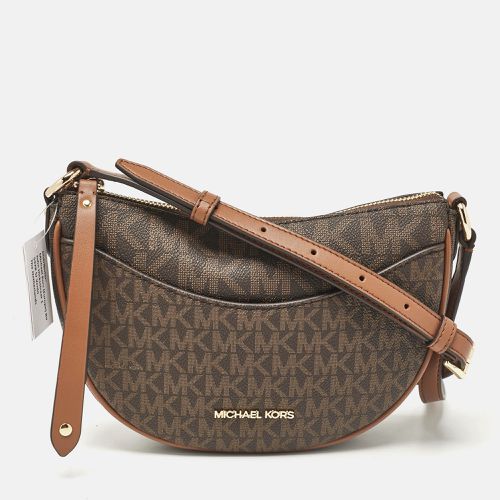 Michael Kors Brown Signature Coated Canvas Small Dover Crossbody Bag - Michael Kors - Modalova