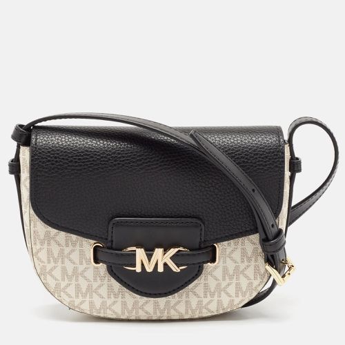 Michael Kors Black/White Signature Coated Canvas and Leather Reed Crossbody Bag - Michael Kors - Modalova