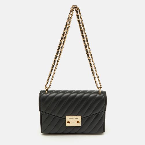 Michael Kors Black Quilted Leather Medium Rose Flap Shoulder Bag - Michael Kors - Modalova