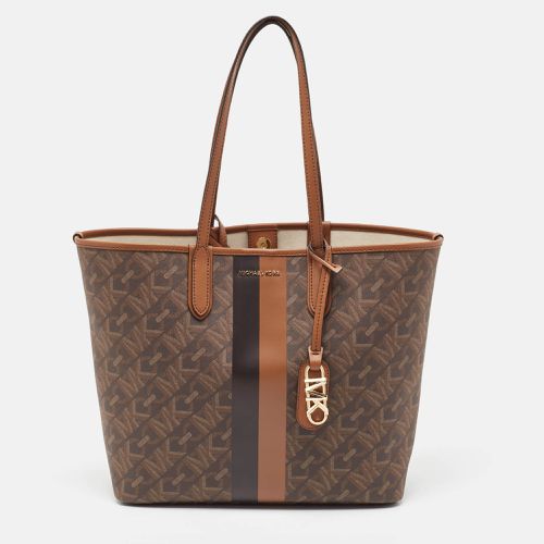 Michael Kors Brown/Black Empire Signature Coated Canvas and Leather Large Eliza Tote - Michael Kors - Modalova