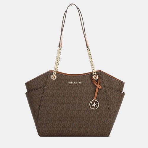 Michael Kors Brown Signature and Leather Jet Tote Bag - Michael Kors - Modalova