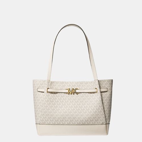 Michael Kors Cream / White - Signature Canvas - Reed Large Belted Tote - Michael Kors - Modalova