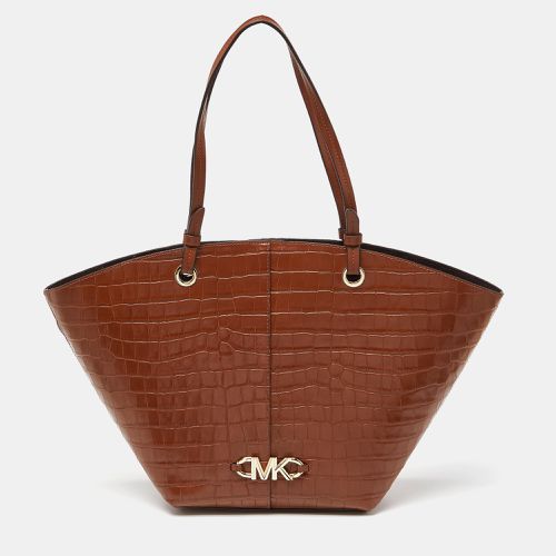 Michael Kors Brown Croc Embossed Leather Izzy Tote - Michael Kors - Modalova