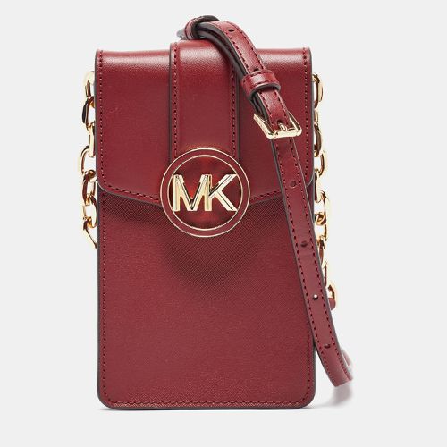 Michael Kors Burgundy Leather Carmen Smartphone Crossbody Bag - Michael Kors - Modalova