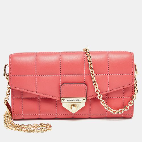 Michael Kors Rose Red Quilted Leather Large Soho Wallet On Chain - Michael Kors - Modalova