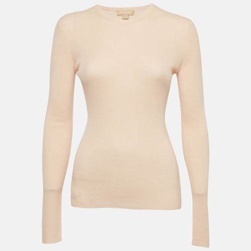 Michael Kors Pink Cashmere Rib Knit Sweater M - Michael Kors - Modalova